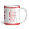 Red Male Adele Concert Setlist Gig Mug - Sonderfreifläche Messe, Munich, Germany 24th August 2024