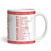 Red Male Taylor Swift Concert Setlist Gig Mug - Wembley Stadium, London, England, 20th Aug 2024