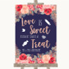 Navy Blue Blush Rose Gold Love Is Sweet Take A Treat Candy Buffet Wedding Sign