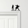 Door Topper Cowboy And Cowgirl Various Colours Top Of Door Frame Decorative Sign