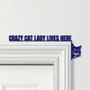 Door Topper Crazy Cat Lady Lives Here Various Colours Decorative Sign