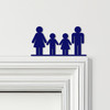 Door Topper Family Of 4, 1 Boy 1 Girl Various Colours Decorative Sign