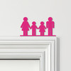 Door Topper Family Of 4, 1 Boy 1 Girl Various Colours Decorative Sign