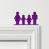 Door Topper Family Of 4, 1 Boy 1 Girl Various Colours Decorative Sign
