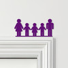 Door Topper Family Of 4, 2 Boys 1 Girl Various Colours Decorative Sign