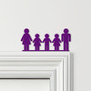 Door Topper Family Of 4, 2 Girls 1 Boy Various Colours Decorative Sign