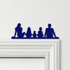 Door Topper Family Of 5, 1 Girl 1 Boy 1 Baby Various Colours Frame Decor Sign