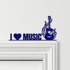 Door Topper I Love Music Guitar Music Notes Various Colours Frame Decor Sign