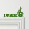 Door Topper I Love Music Guitar Music Notes Various Colours Frame Decor Sign