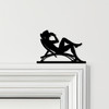 Door Topper Man Relaxing Sun lounger Various Colours Top Of Door Decorative Sign