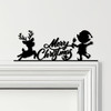 Door Topper Merry Christmas Decor Elf Reindeer Various Colours Decorative Sign
