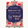 Navy Blue Blush Rose Gold Wishing Well Message Personalised Wedding Sign