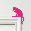 Door Topper Cat Licking Paw Various Colours Top Of Door Frame Decorative Sign