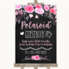 Chalk Style Watercolour Pink Floral Polaroid Guestbook Personalised Wedding Sign