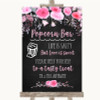 Chalk Style Watercolour Pink Floral Popcorn Bar Personalised Wedding Sign