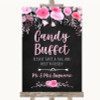 Chalk Style Watercolour Pink Floral Candy Buffet Personalised Wedding Sign