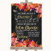 Pink Coral Orange & Purple Cheeseboard Cheese Song Personalised Wedding Sign