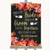 Pink Coral Orange & Purple Friends Of The Bride Groom Seating Wedding Sign