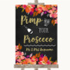 Pink Coral Orange & Purple Pimp Your Prosecco Personalised Wedding Sign