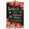 Pink Coral Orange and Purple Polaroid Picture Personalised Wedding Sign