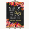 Pink Coral Orange and Purple Cards and Gifts Table Personalised Wedding Sign