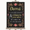 Chalk Style Blush Pink Rose and Gold Cheers To Love Personalised Wedding Sign