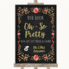 Chalk Style Blush Pink Rose & Gold Toilet Get Out & Dance Wedding Sign