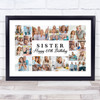 Photo Collage 60th Birthday Custom Gift For Sister 22-Photo Print Or Canvas