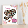 Photo Collage 100th Birthday Gift For Nanny 19-Photo Floral Print Or Canvas Photo Collage 100th Birthday Gift For Nanny 19-Photo Floral Print Or Canvas