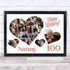 Photo Collage 100th Birthday Gift For Nanny 20-Photo Hearts Print Or Canvas Photo Collage 100th Birthday Gift For Nanny 20-Photo Hearts Print Or Canvas