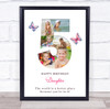 Photo Collage 6-Photo 5th Birthday Gift For Girls Butterfly Print Or Canvas