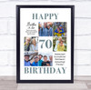 Photo Collage 70th Birthday Gift For Brother-In-Law 6-Photo Print Or Canvas