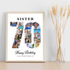 Photo Collage 70th Birthday Gift For Her 16-Photo Number 70 Print Or Canvas