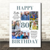 Photo Collage 80th Birthday Gift For Brother-In-Law 6-Photo Print Or Canvas