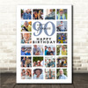 Photo Collage 90th Birthday Custom Gift For Fiancé 20-Photo Print Or Canvas