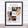 Photo Collage 90th Birthday Gift For Nanny 6-Photo Portrait Print Or Canvas