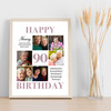 Photo Collage 90th Birthday Gift For Nanny 6-Photo Portrait Print Or Canvas