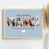 Photo Collage Blue 6-Photo Birthday Custom Gift For Fiancée Print Or Canvas