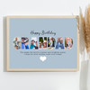 Photo Collage Blue 7-Photo Birthday Custom Gift For Grandad Print Or Canvas