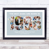 Photo Collage Blue Birthday Gift For Dad 23-Photo Year 1996 Print Or Canvas