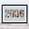 Photo Collage Blue Birthday Gift For Dad 34-Photo Year 2006 Print Or Canvas