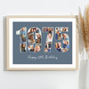 Photo Collage Blue Birthday Gift For Him 22-Photo Year 1975 Print Or Canvas