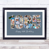Photo Collage Blue Birthday Gift For Him 22-Photo Year 1985 Print Or Canvas
