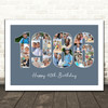 Photo Collage Blue Birthday Gift For Him 22-Photo Year 1986 Print Or Canvas