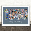 Photo Collage Blue Birthday Gift For Him 23-Photo Year 1955 Print Or Canvas Photo Collage Blue Birthday Gift For Him 23-Photo Year 1955 Print Or Canvas