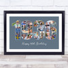 Photo Collage Blue Birthday Gift For Him 25-Photo Year 1936 Print Or Canvas