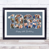 Photo Collage Blue Birthday Gift For Him 25-Photo Year 1966 Print Or Canvas