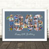 Photo Collage Blue Birthday Gift For Him 26-Photo Year 1946 Print Or Canvas Photo Collage Blue Birthday Gift For Him 26-Photo Year 1946 Print Or Canvas