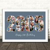 Photo Collage Blue Birthday Gift For Him 33-Photo Year 2005 Print Or Canvas Photo Collage Blue Birthday Gift For Him 33-Photo Year 2005 Print Or Canvas