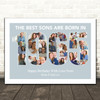 Photo Collage Blue Birthday Gift For Son 24-Photo Year 1965 Print Or Canvas Photo Collage Blue Birthday Gift For Son 24-Photo Year 1965 Print Or Canvas